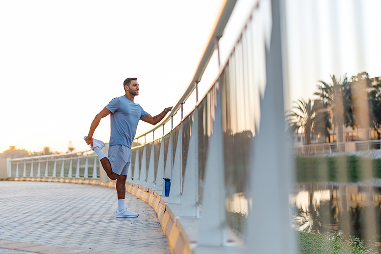 Man stretching after epidural treatment